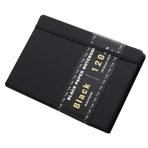 Cuaderno A5 de hojas negras para notas y uso diario vintage