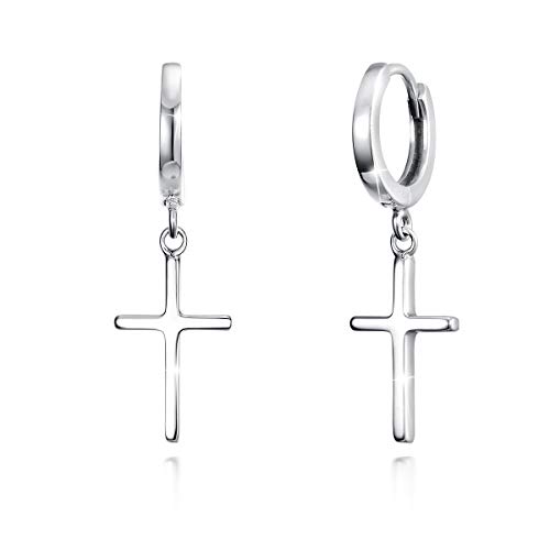 SIMPLGIRL Boucles d'oreilles croix Boucles d'oreilles créoles en forme filles garçons hommes de croix 14 carats