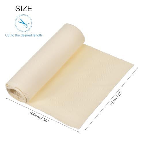 Image of MECCANIXITY 39 inch Elastic Cuffs Ribbed Trims Cotton Fabric Knit Rib Stretch Tape Cuff Sleeve Waistband for Sewing, 6 inch Wide Beige