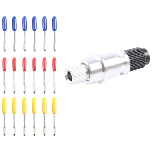 Swiixxer Base de Soporte de Cuchillas con Cuchillas de Corte de 18 Piezas (30/45/60 Grados) para Silhouette Cameo 1 2 3 / Portrait/Curio/Graphtec 6000 / Ce 5000-60 Plotte