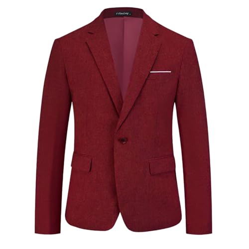 Mens Blazer Casual Sport Jacket Slim Fit One Button Suit Jacket for Daily Business and Prom Party
