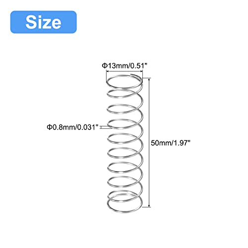 Image of uxcell 5Pcs Compression Spring 304 Stainless Steel 13mmOD,0.8mmWD,50mmFL