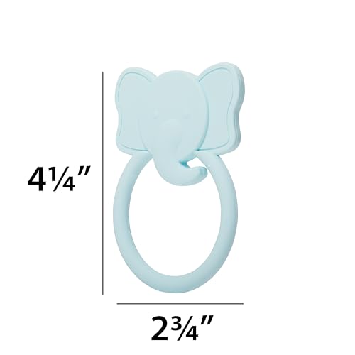 Image of C.R. Gibson 100% Food Grade Silicone Elephant Baby Teether for Infants, 2.75 inch x 4.25 inch, Multicolor | 100% food-grade, Easy-grip ring, Raised texture, Lightweight, Supports sensory exploration
