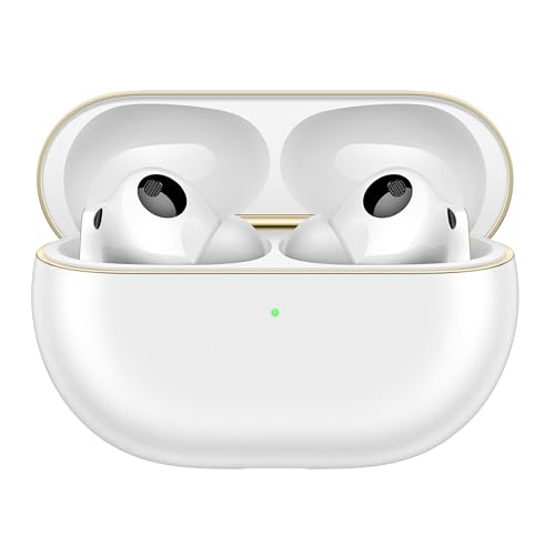 HUAWEI FreeBuds Pro 4, Dual-Treiber True Sound, Stabile & klare Anrufe, Intelligente dynamische ANC, Silbernes Saiten-Design, Kopfbewegungsbasierte Steuerung, Kompatible mit Android & iOS, Weiß