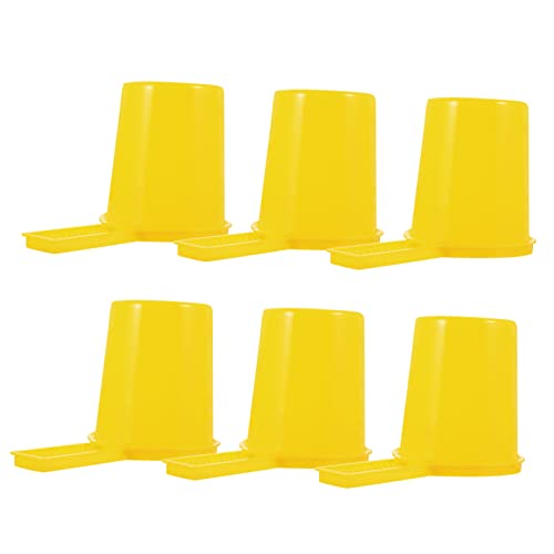 Sosoport 6個 蜂給水器 香油 キット フィーダー 蜂の巣 養蜂 ミツバチ用の小さなカップ 庭用ミツバチカップ ミツバチの水飲みカップ 蜂の餌入れ ミツバチ給水器 プラスチック Yellow
