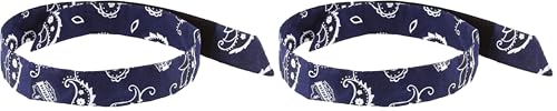 Image of Ergodyne Cooling Bandana, Navy Western, Evaporative Polymer Crystals for Cooling Relief, Quick and Secure Fit, Chill Its 6705 (Pack of 2)