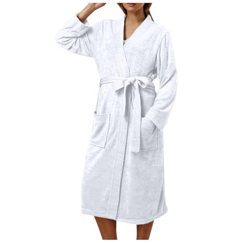 2026 novedades en ropa de mujer vestido de verano albornoz mujer mujer absorbente secado rápido bata delgada larga, Blanco, XL