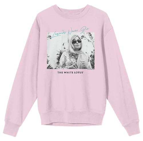 Bioworld White Lotus Tanya McQuoid Legends Never Die Crew Neck Long Sleeve Cradle Pink Adult Sweatshirt