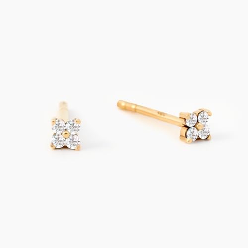 Gelin Diamond Flower Cluster Earrings in 14K Solid Gold