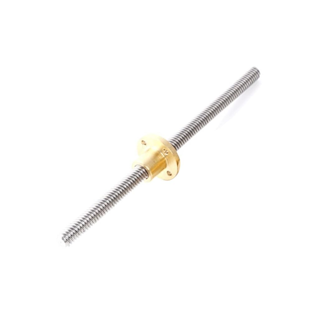 Tornillo T12 de acero inoxidable 304 con paso de 2 mm y tuerca de latón for impresora(450mm)