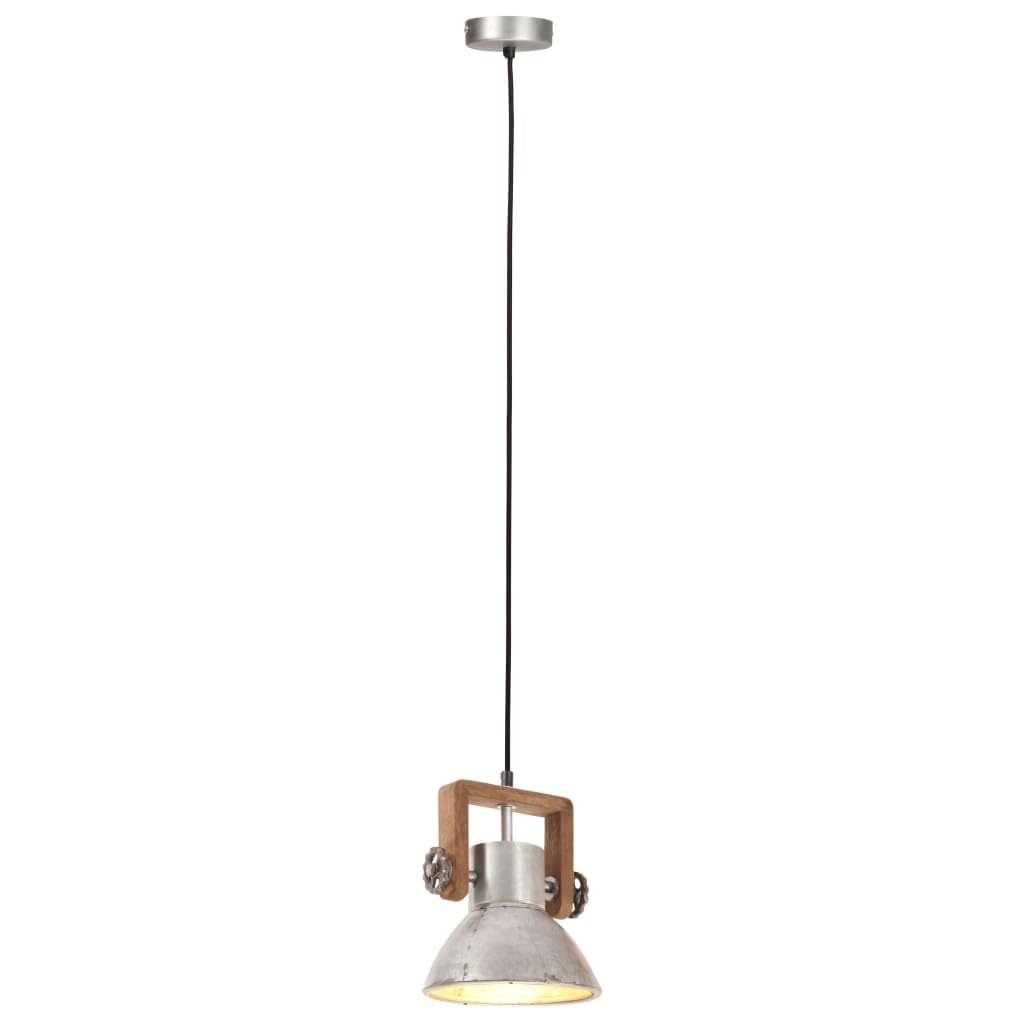 vidaXL Hängelampe Industriestil Pendelleuchte Deckenlampe Pendellampe Industrielampe Deckenleuchte Hängeleuchte Lampe Leuchte 25W Silbern Rund 19cm E27