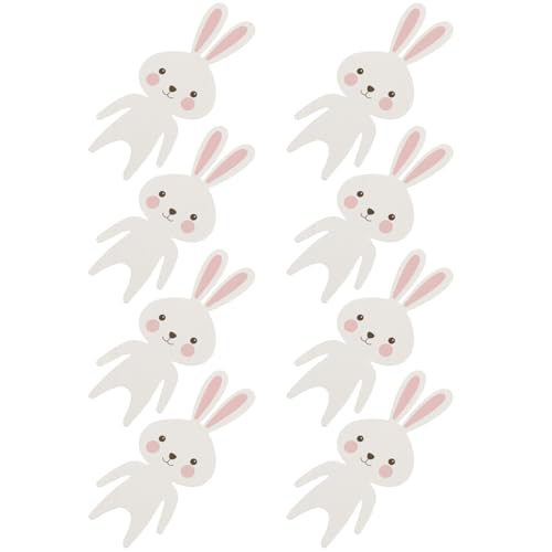 Amosfun Cartes en Papier Lapin de Pâques 16 Pcs, Marqueurs pour Gâteaux, Verres à Vin et Desserts, Décoration Fête Polyvalente, Papier Résistant, pour Mariage, Anniversaire et Party