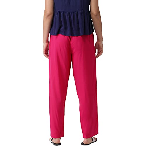 Image of GO COLORS Women Solid Mid Rise Relaxed Fit Viscose Casual Pants
