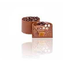 OMNIYA Delicacy Chocolate Round Loulou 8 Pieces Dark Chocolate with Crispy Pearls No Added Sugar Individually Wrapped Keto Treat Elegant Middle Eastern Candy Gift Box