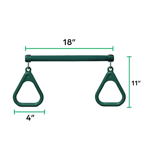 Jungle Gym Kingdom 18 Steel Trapeze Swing Bar with Rings 36 Heavy Duty Chain Swing Set Accessories