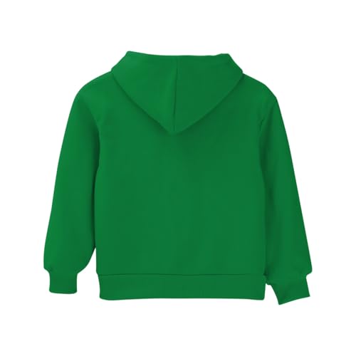 Kids Pullover Hoodies Plain Cute Hoodie Sweatshirts Oversized Thin Lightweight School Tops Clothes (Green, 11-12 Years)3