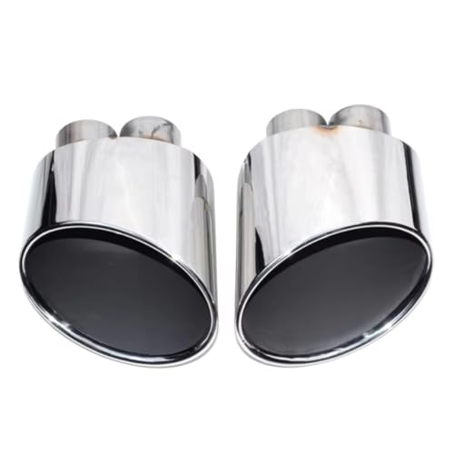 A4用 A5用 A6用 A7用 RS4用 RS5用 RS6用 RS7用 エキゾーストチップ マフラーチップ テールパイプ ステンレススチール製エキゾーストパイプ 車のテール排気管(Silver 2)