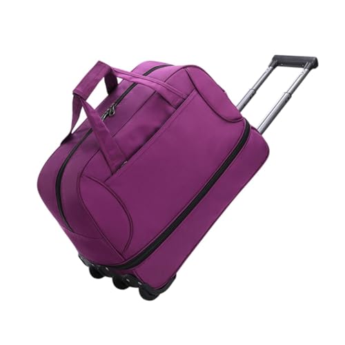 Rolling Duffel Bag Large Capacity Luggage Bag for Business Trip Traveling Picnic, Violet