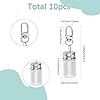 SUNNYCLUE 1 Box 10Pcs Mini Glass Bottles Keychain Message in a Bottle Keychains Bulk Alloy Empty Vials Jars with Platinum Iron Clasps and Cork Key Ring Chains for Crafts Jewelry Making DIY Necklace #1