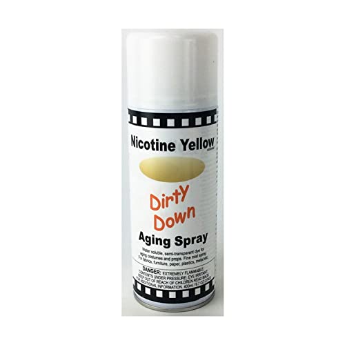 Dirty Down | Nicotine Yellow Ageing Spray | Semi-Transparent, Water-Soluble for Realistic Stained & Aged Effects | Quick-Drying for Props, Costumes, Wood, Fabric, Metal & Surfaces | 400ml