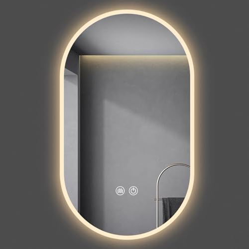 Miroir LED ovale 400x700mm avec intensité variable et antibuée