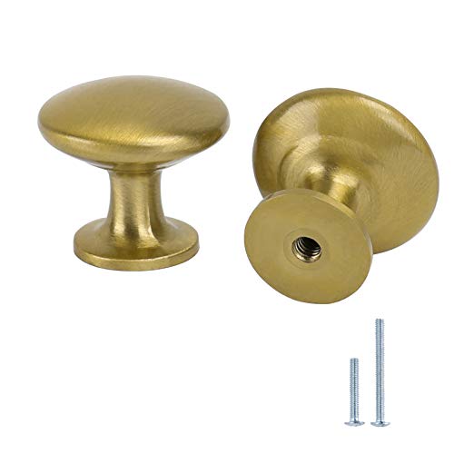 Kitchen Cabinet Knobs Gold Drawer Knobs 25 Pack - PH6050GD Peaha Brass Cabinet Knobs Round Knobs for Bathroom Cabinets Farmhouse Cabinet Knobs 1.1 Diameter Drawer Knobs