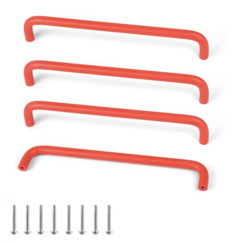 SPDYCESS 4 Pièces Poignée de Meuble en Aluminium 192mm Poignees de Portes pour Placards avec Vis Boutons Tiroir pour Armoire Cuisine