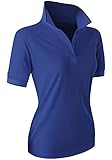 CLOVERY Women's Sport Wear 2-Button Polo Short Sleeve Shirt
