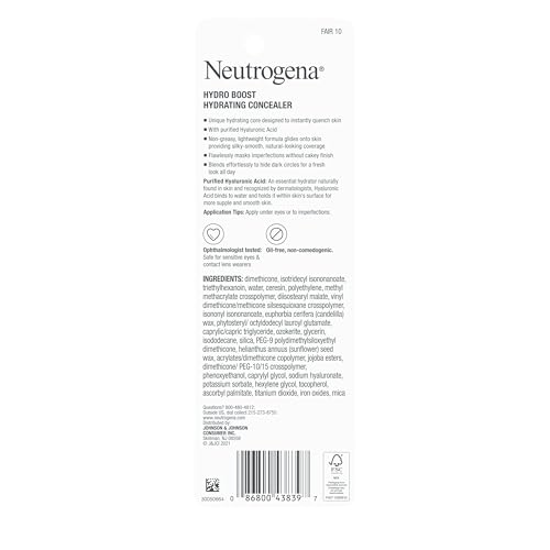 Neutrogena Hydro Boost Concealer Stick, 10 Fair, 0.12 oz - image 8