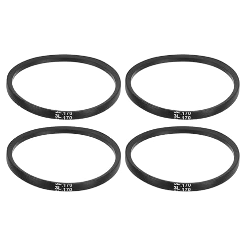 uxcell 4Pcs 3L170 Classic Wrapped Rubber V-Belt, 17"(432mm) Outside Circumference, 3L Profile V Belt 3/8" Width 7/32" Height