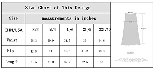 Urban CoCo Women's Vintage Elastic Waist A-Line Long Maxi Skirt