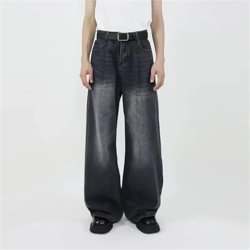 Men's Denim Pants Vintage Wide Leg Casual Loose High Street Simple Denim Pants2