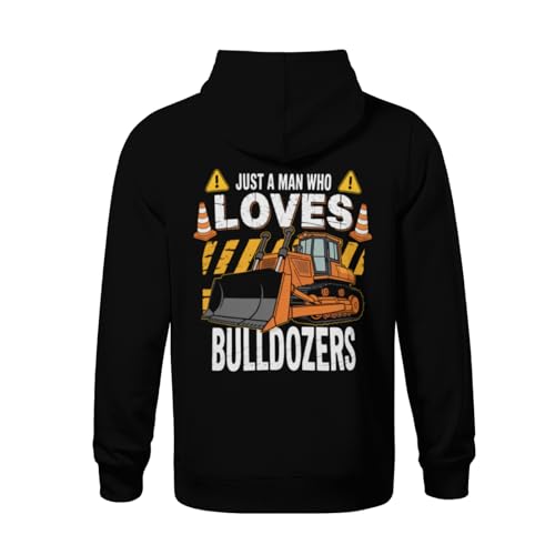 Kids Just a Man who Loves Bulldozers Boys Girls Lightweight Kangaroo Pocket Fleece Hoodies3