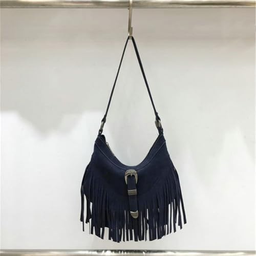 Fringe Hobo Purse for Women Tassel Shoulder Bag Vintage Suede Handbag Vegan Suede Hippie Crossbody Bag2