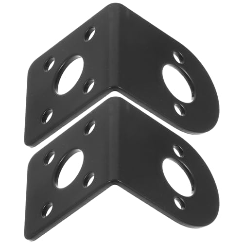 KONTONTY 2pcs Motor Bracket Motor Mounting Holder Mounting Holder for Gear Motor Gear L-Shaped Fixed Seat Motor Fixed Bracket Motor L-Shape Bracket Motor L-Shaped Bracket Black Steel