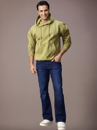 Image of Urbano Fashion Men's Stretch Fit Mid Rise Washed Bootcut Jeans Stretchable