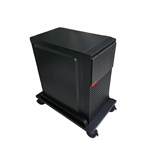 Yupindizu Computer Tower Stand,Mobile Cpu Stand With 4 Rolling Caster Wheels, Cpu Holder Pc Tower Stand Fits Most Pc Under Desk (Black) #TOP4