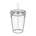 KeepCup Cold Cup - Clear Plastic, Reusable Ice Coffee Cup with Lid and Straw - Medium 12oz (340ml)