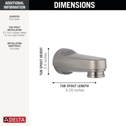 Delta Faucet RP17453SS Pull-Down Diverter, Stainless Tub Spout by DELTA - Image 2