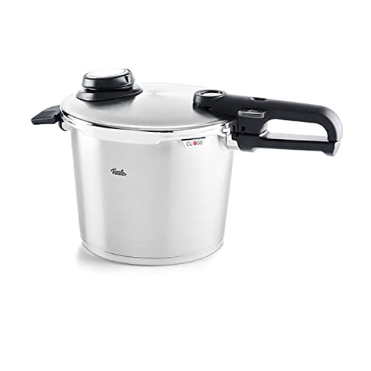 Fissler Vitavit Premium Pentola a pressione in acciaio inox 6 L, 22 cm, 4 livelli di cottura, incluso inserto, adatta a fornelli a induzione