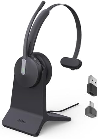 Casque Bluetooth Mono Avec Micro Et Dongle USB - Réduction Bruit IA, 40h Autonomie, Pour Bureau Et Appels
