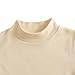 JWWN Kids Mock Turtleneck Thermal Underwear Fleece Shirts Toddler Boys Girls Long Sleeve Lightweight Base Layer Tops (Beige,24M)