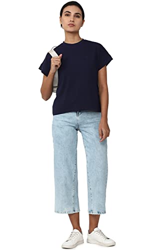 Image of Van Heusen Women's Cotton Regular Fit Half Sleeve Crew Neck Casual Regular Comfort Fit T-Shirt