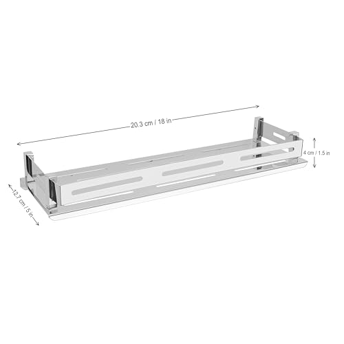 Image of FORTUNE Stainless Steel Wall Mount Bathroom Shelf Multi-Functional Storage Shelf, Kitchen Shelves, Rack & Caddy Basket Bathroom Accessories Homes, Hotels Decor- Silver (18 X 5 Inch) (Pack of 1)