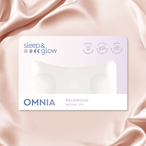 Sleep & Glow Omnia Natural Silk Pillowcase for Hair and Skin Fits Unique Shape of Sleep&Glow Omnia Pillow – 19mm Grade 6A Mulberry Silk (Rose Smoke)