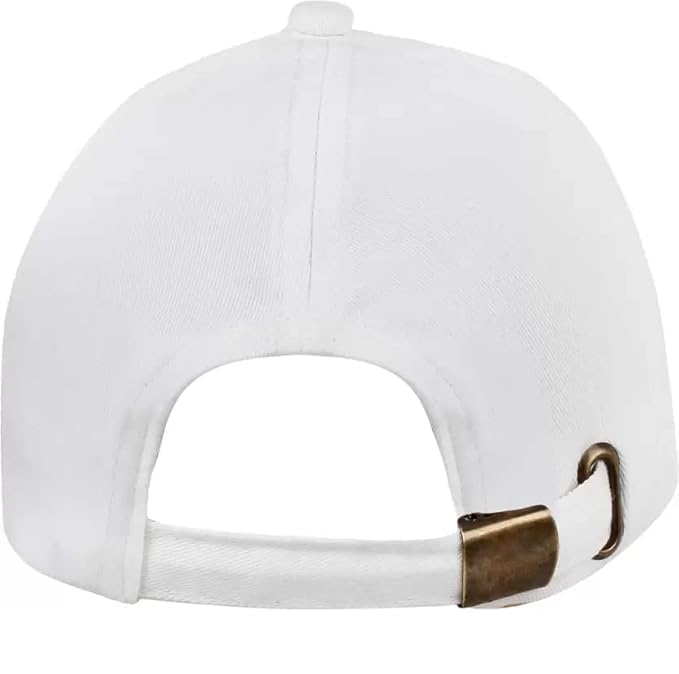 ADNOCK Soft Acrylic Adjustable Cap Unisex Cap Quick Drying Sun Hat for Summers Activites Sports Baseball Hat for Men (Pack of 1) White 2