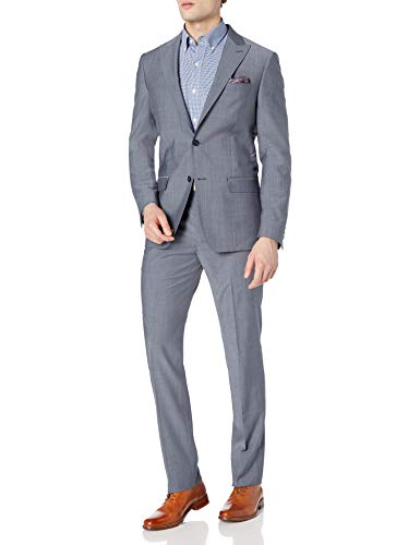 DKNY Men's Slim Fit Soft Suit, Light Blue, 38R