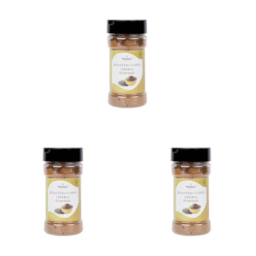 Image of Malikaz' The Royale Taste Roasted Cumin (Jeera) Powder Jar, 90 g | Warm | 100% Natural | No Additives | Easy to Provide a Balance Flavour Profile to All Your Dishes | (Pack of 3)