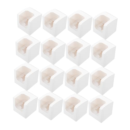 OUNONA Single Cupcake Containers Window Paper Muffin Boxes Cardboard Cake Boxes Multipurpose Packaging for Bakery Party