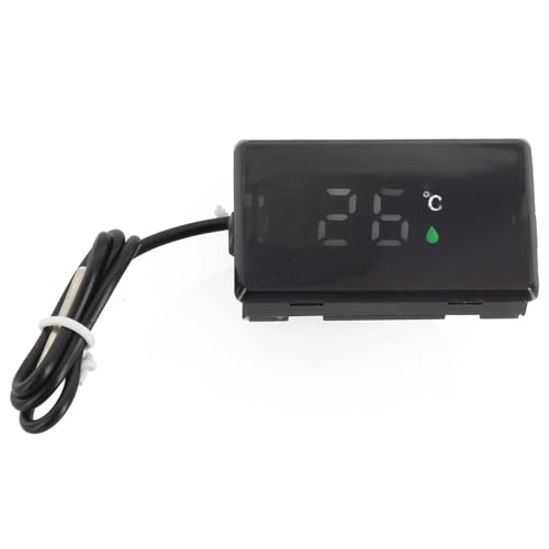 JoyousMall Termometro da bagno con display touch a LED con sonda esterna, 0-99 °C, tester digitale per la temperatura dell'acqua per vasca da bagno, schermo LCD alto, nero
